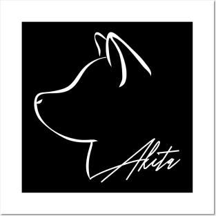 Proud Akita profile dog lover gift Posters and Art